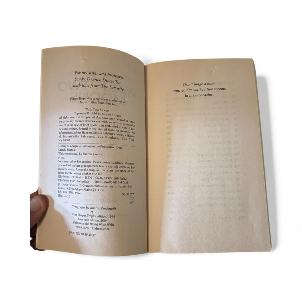 Walk Two Moons - By Sharon Creech Used Book Paper Back